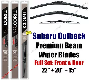 Limpiadores 3 piezas Premium delantero + trasero ajuste 2000-2004 Subaru Outback - 19220/19200/30150 - Imagen 1 de 1