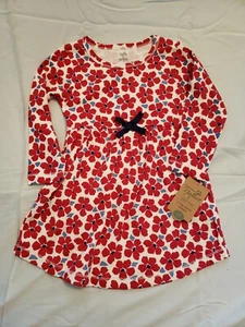 Touched By Nature Infant Baby Girl 100% Organic Red Floral Dress 24 months /2t - Picture 1 of 4