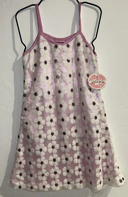 Lápiz Labial Niñas Niños Vestido Estilo 5121L Talla 6x Color Rosa Flores Lentejuelas Nuevo Foto 1 de 3