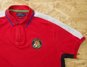 Ralph Lauren Zip Polo Shirt Men’s L Large Red Custom Fit Short Sleeve Crest Logo - Picture 1 of 13