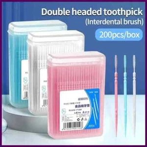 200 Spazzolini Interdentali Silicone Stuzzicadenti Pulizia Orale Cura Gengive Tra Denti - Foto 1 di 17