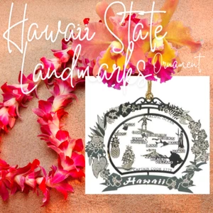 Hawaii Brass Ornament State Landmarks Honolulu Surfers Oahu Pearl Harbor Maui - Picture 1 of 7