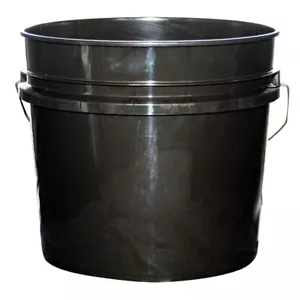 Plastic Pails 3.5 Gallon Heavy Duty Bucket Stackable with Handle 10 Pack Black - Picture 1 of 4