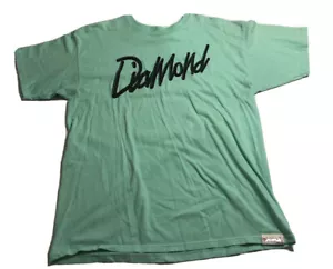 DIAMOND SUPPLY CO. Logo T-Shirt Size Large Mint Green Script Logo - Foto 1 di 5