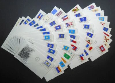 1976 State Flags set 50 covers Sc 1633-1682 FDCs with Artcraft DC cancels - Image 1 of 4