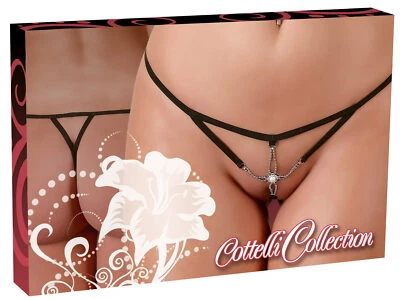 Perlen String S - L Schritt offen Slip dessous Reizwäsche schwarz "Seesterny"L33 - Bild 1 von 4