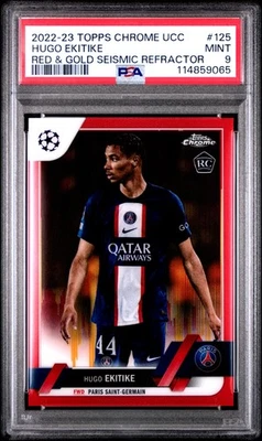 2022-23 TOPPS CHROME UEFA CLUB COMPETITIONS #125 HUGO EKITIKE PSA 9 - Image 1 of 2