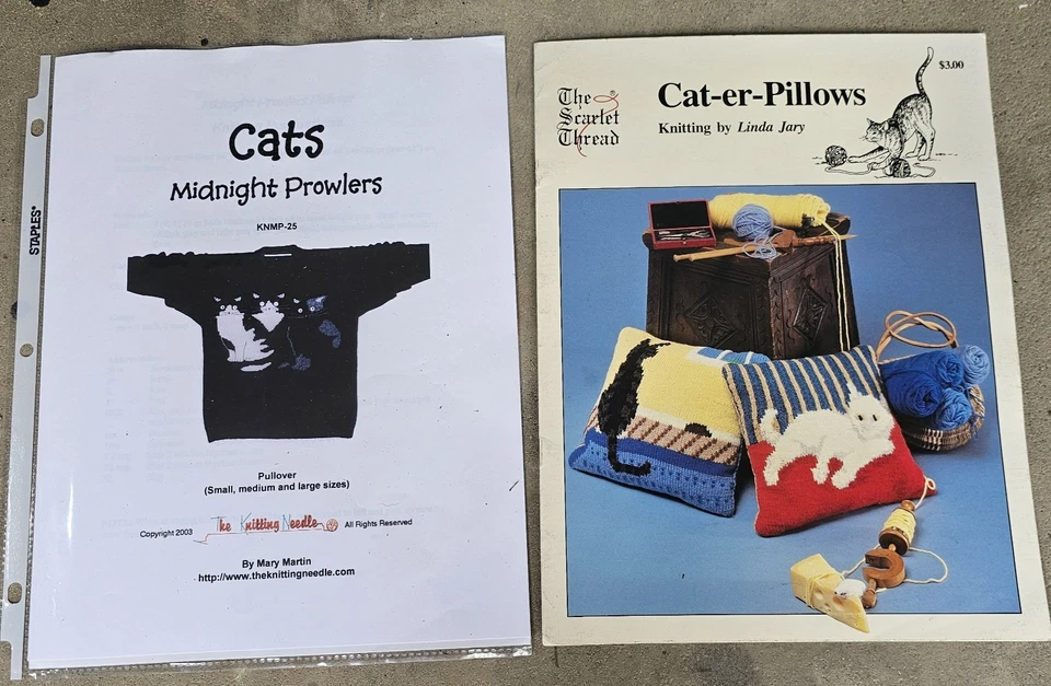 CAT pillow Sweater KNIT KNITTING Pattern Kitten Pullover Cat-er-pillows - Image 1 of 1