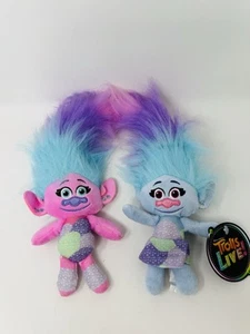 Dreamworks Trolls LIVE TOUR Peluche Ciniglia Raso Gemelli Giunti 10” Nuovo - Foto 1 di 5