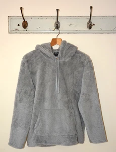 EX CITY COMFORT GREY SOFT SHERPA KANGAROO POCKET PULLOVER HOODIE SIZE S-M-L-XL - Picture 1 of 8