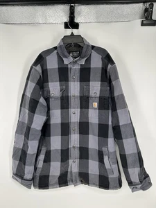 Carhartt Heavyweight Flannel Jacket Sherpa Lined 104911 E31 Plaid Herren Medium - Bild 1 von 8