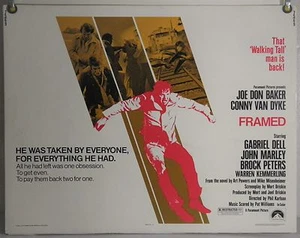 FRAMED ROLLED ORIGINAL HALF SHEET MOVIE POSTER JOE DON BAKER (1975) - Picture 1 of 2