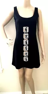 Street Style Native Ethno Grafik auf schwarzem Tank Mini Kleid - Totem Grafik - Bild 1 von 4