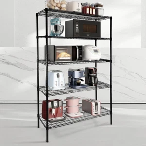 5 Tier Metal Storage Rack Shelving Wire Shelf Kitchen Office Garage Unit Racking - Picture 1 of 6
