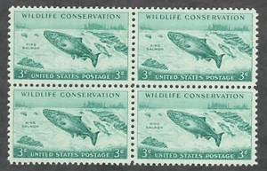 US. 1079. 3c. Königslachs, Wildtierschutzausgabe. 4er Block. postfrisch. 1956 - Bild 1 von 1