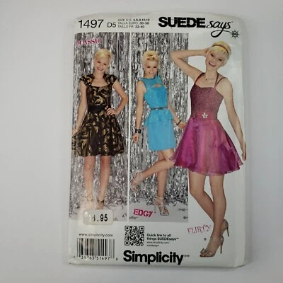 Simplicity 1497 Sewing pattern Cocktail Flare Pencil Skirt Dress Size 4-12 Uncut - Image 1 of 4