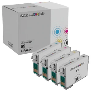 DI Ink Cartridge Replacement for Epson 69 T069 Black, Cyan, Magenta, Yellow - Picture 1 of 7