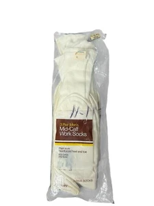 NEW VTG JCPenney Mid-Calf Work Socks Size Made In USA White Men’s 11-11 1/2 - Picture 1 of 3