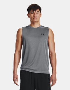 Men's UA Velocity Muscle Tank Top Workout Shirt Gray/Black Under Armour Large - Picture 1 of 6