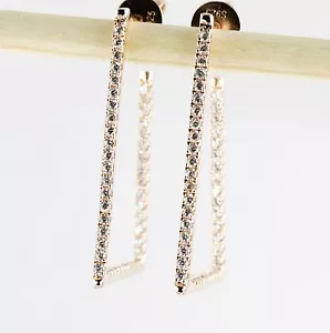 14 Karat Roségold Statement Ohrringe, Zirkonia gepflasterte Ohrringe, Sterlingsilber - Bild 1 von 7