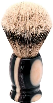 ERBE SOLINGEN Edelharz Multicolor Rasierpinsel DACHSHAAR SILBERSPITZ Größe L