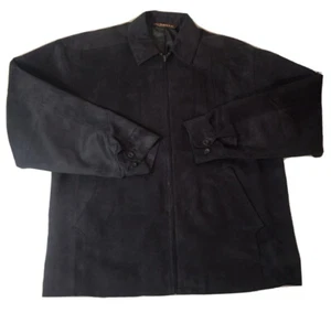 Cubavera Black Jacket | Full Zipper | Men's sz. Small S | Faux Suede | NICE! - Picture 1 of 9