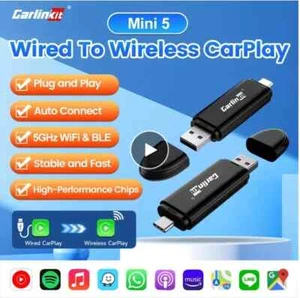 CarlinKit MINI Wireless CarPlay Plug &Play Adapter WiFi Wired to Wireless Dongle - Picture 1 of 7