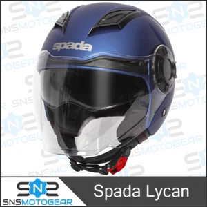 Spada Lycan Motorcycle Motorbike Open Face Scooter Jet Bike Helmet - Matt Blue