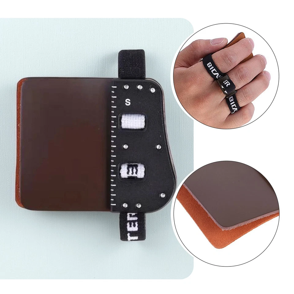 Barebow Finger Tabs Guard Bow Protector Gear Cow Leather Archery Shooting RH LH - Image 1 of 4