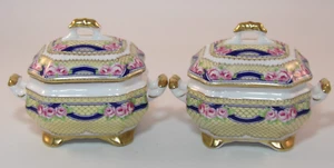 2 Spode 5" Deckel F1918-AO Schmuckschatullen Schminktisch Schatullen 1990er TOP - Bild 1 von 12