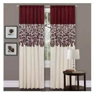 Lush Decor - Estate Garden Window Curtain Drapes Red 52"X84" - Picture 1 of 2