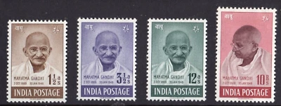 INDIA KGVI - 1948 Gandhi LIGHTLY MOUNTED MINT  set Sg 305-308 - Image 1 of 2