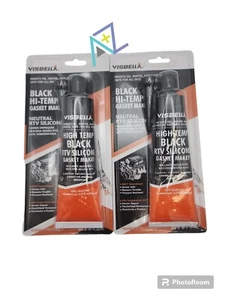 2PK- Black RTV Silicone Gasket Maker High Temp Sealant for Auto Engine New Pack - Picture 1 of 4