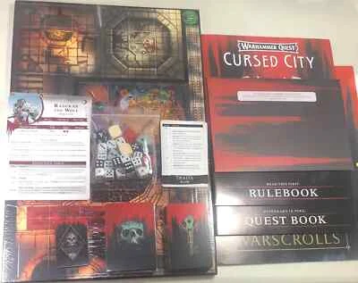 Warhammer Quest Cursed City Board Mapa Libros Fichas Cartas Barajas Dados Sin Minis Foto 1 de 3