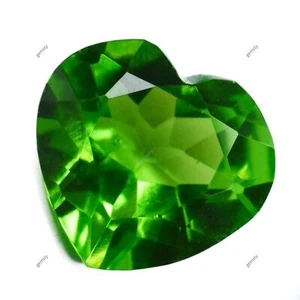 Natural GREEN Peridot CERTIFIED Heart Cut 10.00 Ct Loose Gemstones - Picture 1 of 11