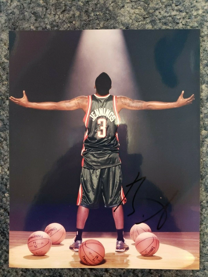 Rare NBA Milwaukee Buck Brandon Jennings Signed 8x10 Photo  - Image 1 of 1
