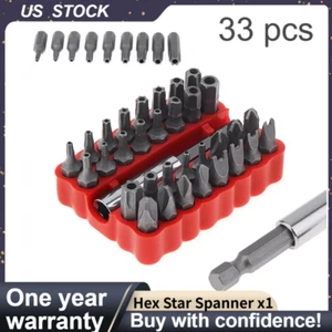 Sicherheit manipulationssicher Bit-Set 33-teilig Torq Torx Sechskant Sternschlüssel Tri Wing Schraubendreher - Bild 1 von 11