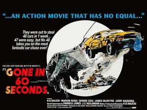GONE IN 60 SECONDS 1974 UK Quad poster print 27x41" H. B. HALICKI  FREE P&P - Picture 1 of 1