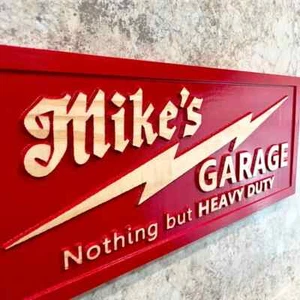 Workshop Sign Man Cave Tool Shop Red Milwaukee Garage Gift for Dad Fathers Day - Picture 1 of 11