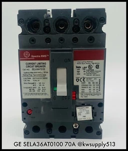 GE SELA36AT0100 MCCB ~ GE SRPE100A70 Rating Plug ~ T&B Lugs ~ 90-Day Warranty - Picture 1 of 5