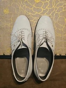 VINTAGE USA FOOTJOY WHITE GOLF SHOES SIZE 12M MODEL #90061A C1 STYLE 55210 - Picture 1 of 15