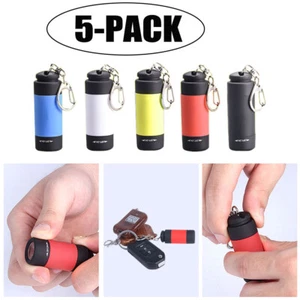 5X USB Wiederaufladbare LED Taschenlampe Tasche Mini Schlüsselanhänger Pocket DE - Imagen 1 de 12