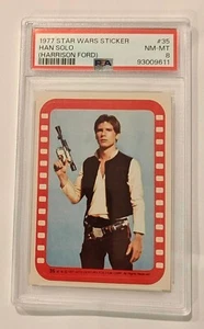 1977 Star Wars Sticker Han Solo #35 Harrison Ford PSA 8 - Picture 1 of 1