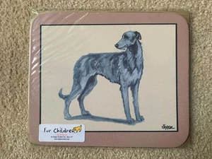 NEW in Plastic - Scottish Deerhound MOUSE PAD Non-Slip on Plain Beige Background - Picture 1 of 1