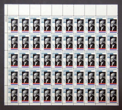 US Stamps 1965 Mint Sheet 5 cent "Adlai Stevenson Memorial" Oct 23rd,MNH SC#1275 - Image 1 of 4
