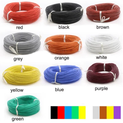 FOSWORD 30awg-2awg Chose Colors UL Multi-Strand Silicone Flexible Soft Cable 0.08mm Wire