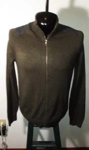 BANANA REPUBLIC maglione uomo manica lunga zip intera oliva taglia M - Foto 1 di 6