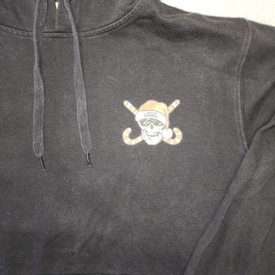 Vans Off The Wall Sudadera con Capucha Negra Santa Navidad Calavera Talla Mediana Bastón de Caramelo Foto 1 de 4