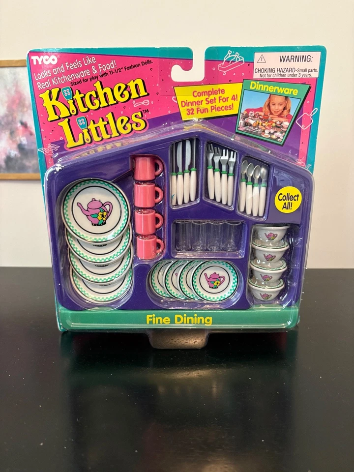 Kitchen Littles Tyco Vintage Juego de Comedor Fino 1995 NRFB Foto 1 de 4