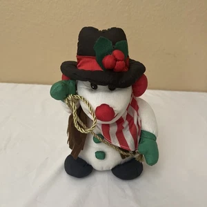 ￼ vintage, Singing Western Snowman Cowboy Here Comes Santa Plush Rope Great - Picture 1 of 4
